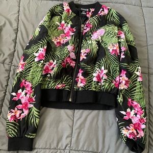 Cute flower zip up jacket